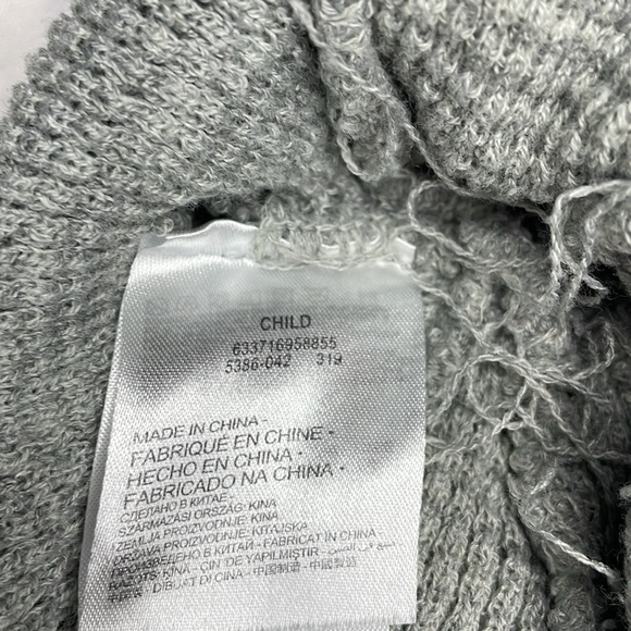 Converse Childs Beanie Ribbed Knit Gray Tobogan - Picture 2 of 2